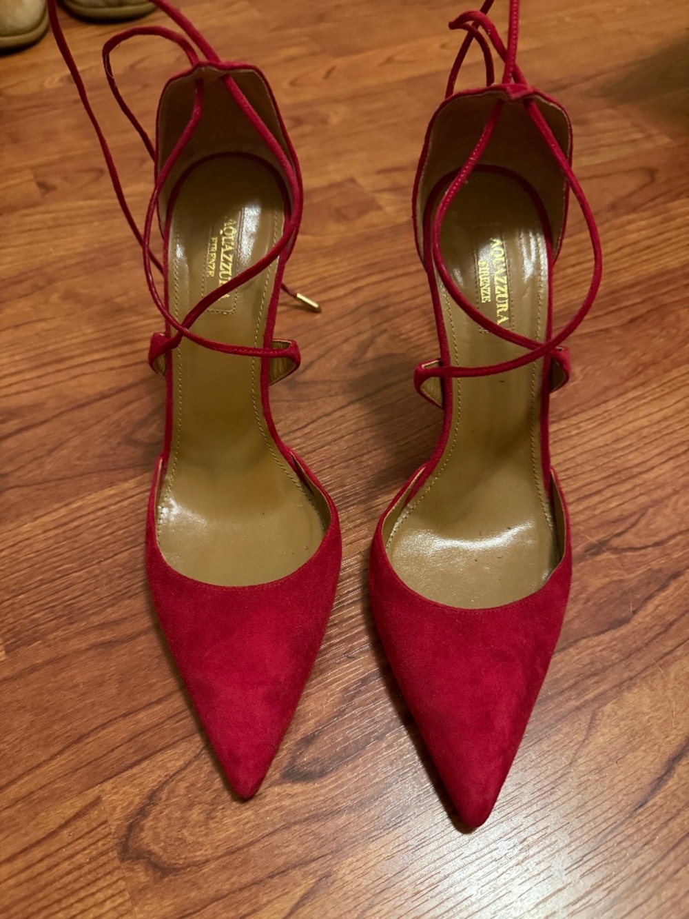 Aquazzura Very Matilde Pump Red Suede